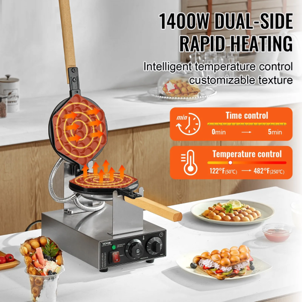 kommerzieller bubble waffelmaker 1400w
