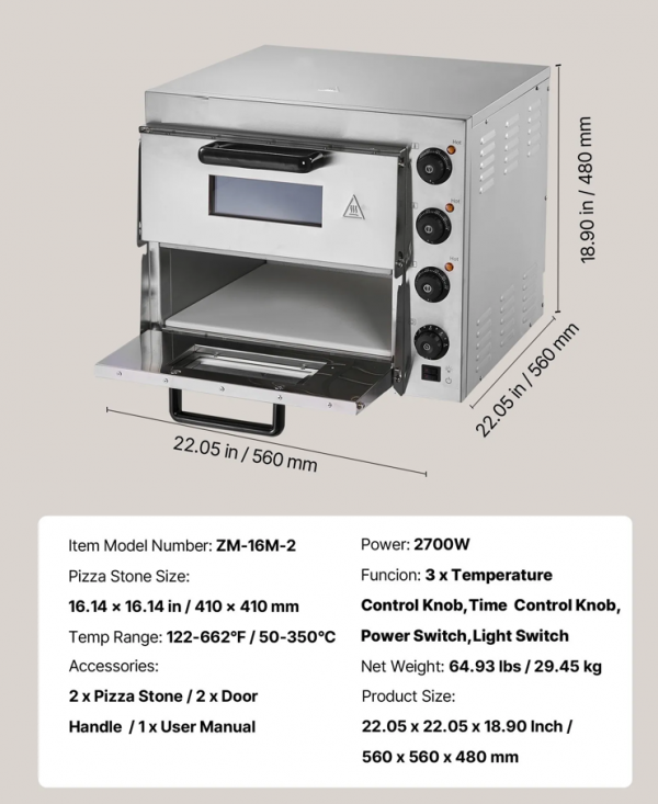 profi pizzaofen elektrisch 2700w