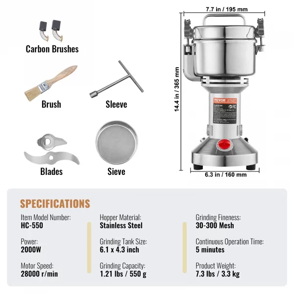 elektrische getreidemühle 2000w