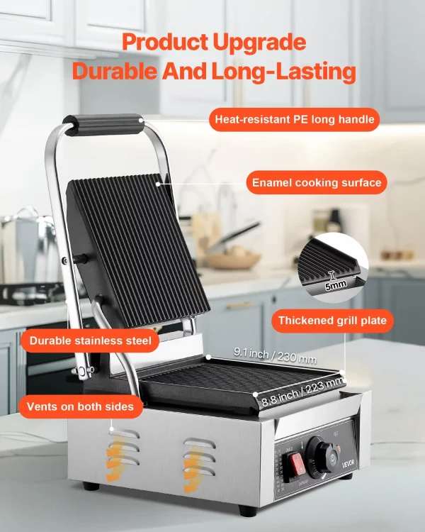 professioneller kontaktgrill panini grill 1800w