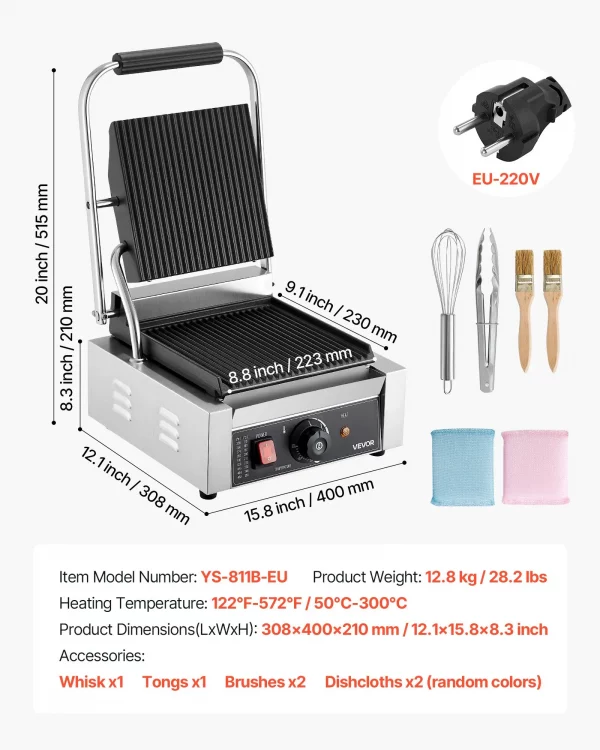 professioneller kontaktgrill panini grill 1800w