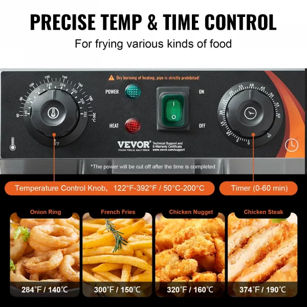 profi doppel fritteuse 2x12l edelstal | timer & thermostat