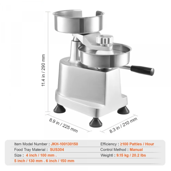 kommerzielle burgerpresse hamburger patty maker 10 / 13 / 15 cm