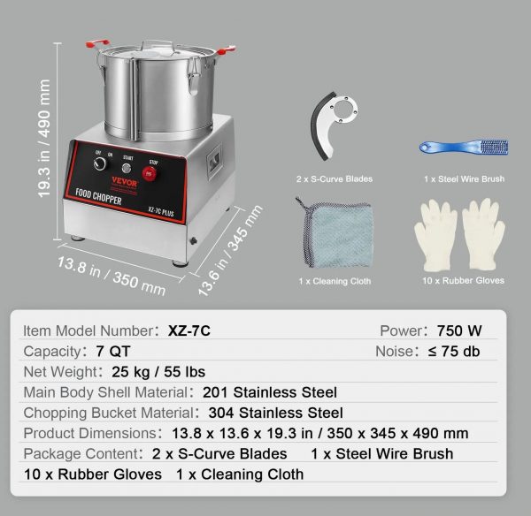 elektrischer gemüseschneider & obstschneider 750w