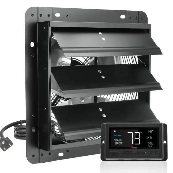 abluftventilator 305 mm mit temperatur & feuchtigkeitsregler