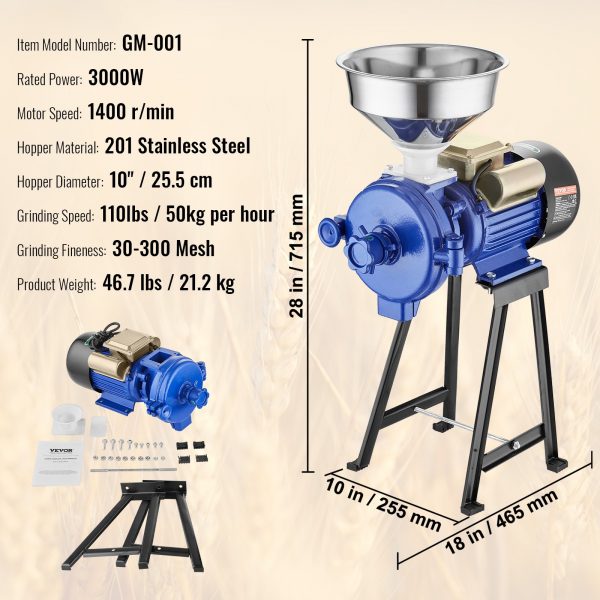 kommerzielle elektrische getreidemühle 3000 w – pulvermaschine
