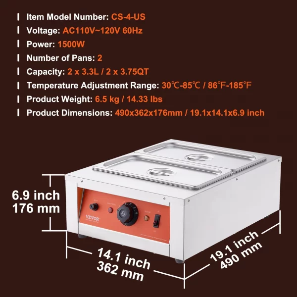 schokoladenschmelztiegel 1500 w