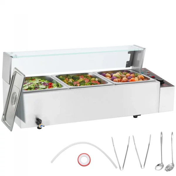 kommerzieller speisenwärmer 3 behälter (8 qt)