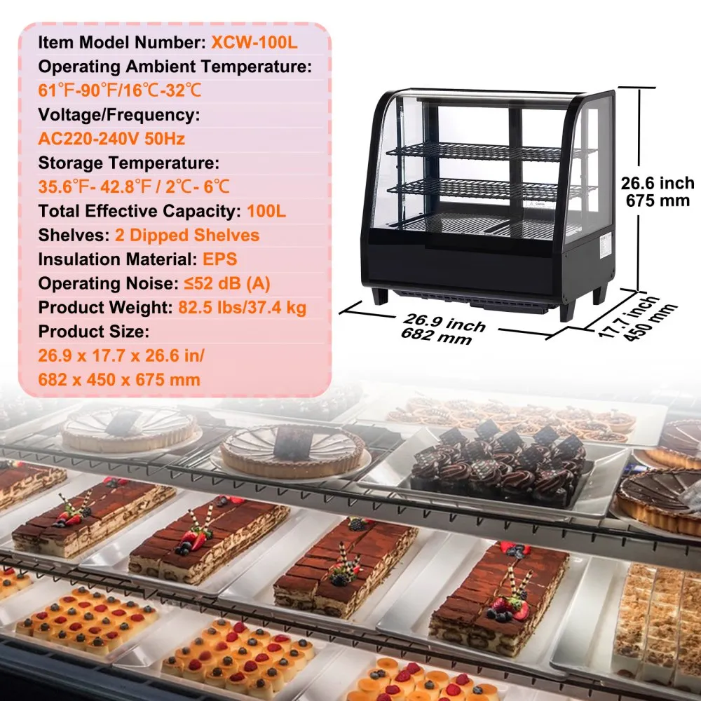 kühlvitrine 100 l – gewerbliche gebäckvitrine & kuchenvitrine mit led kühlvitrine 100 l – gewerbliche gebäckvitrine & kuchenvitrine mit led