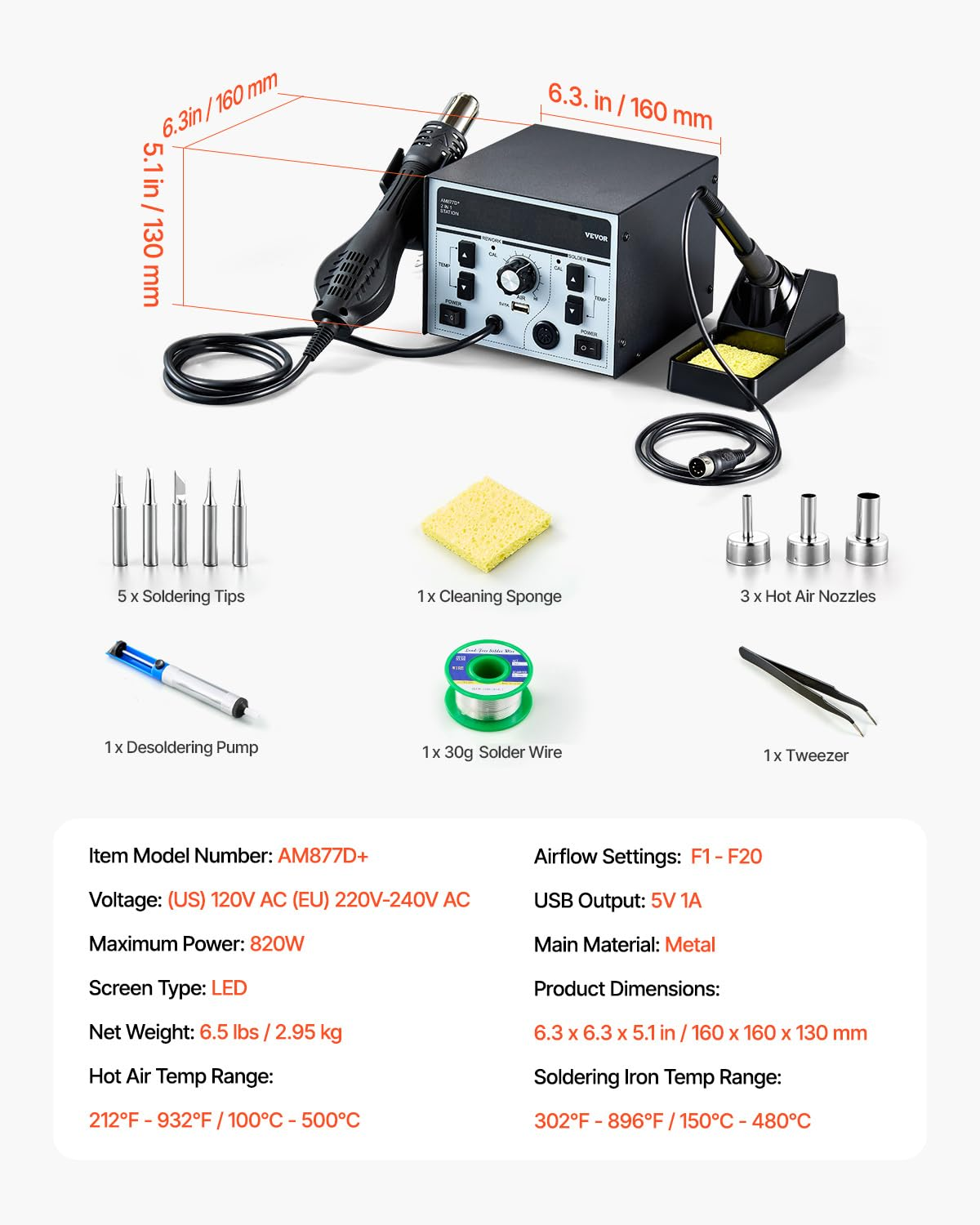 2 in 1 professionelle heißluft lötstation 820w digital rework station mit 5v usb ladeanschluss 2 in 1 professionelle heißluft lötstation 820w digital rework station mit 5v usb ladeanschluss