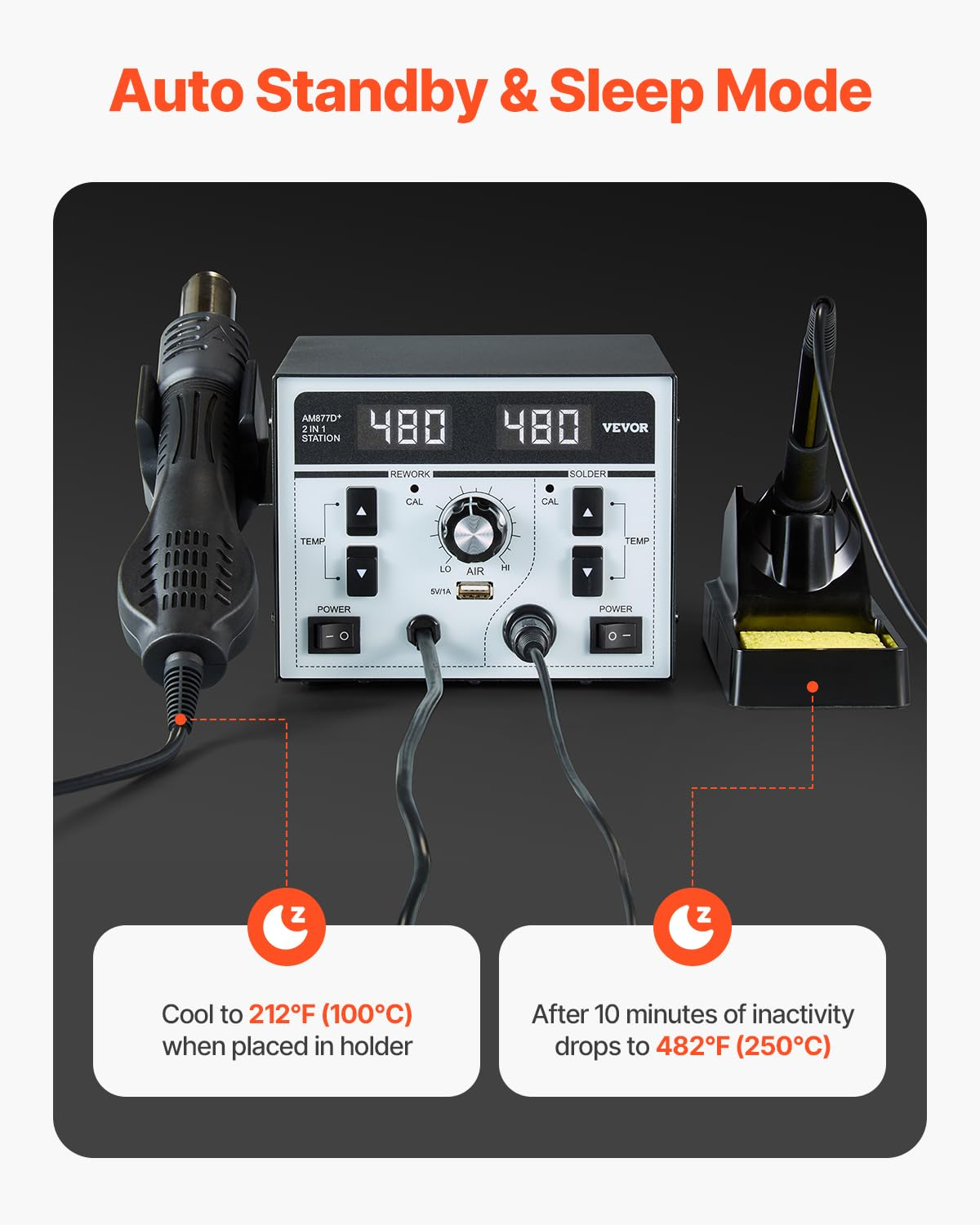 2 in 1 professionelle heißluft lötstation 820w digital rework station mit 5v usb ladeanschluss 2 in 1 professionelle heißluft lötstation 820w digital rework station mit 5v usb ladeanschluss