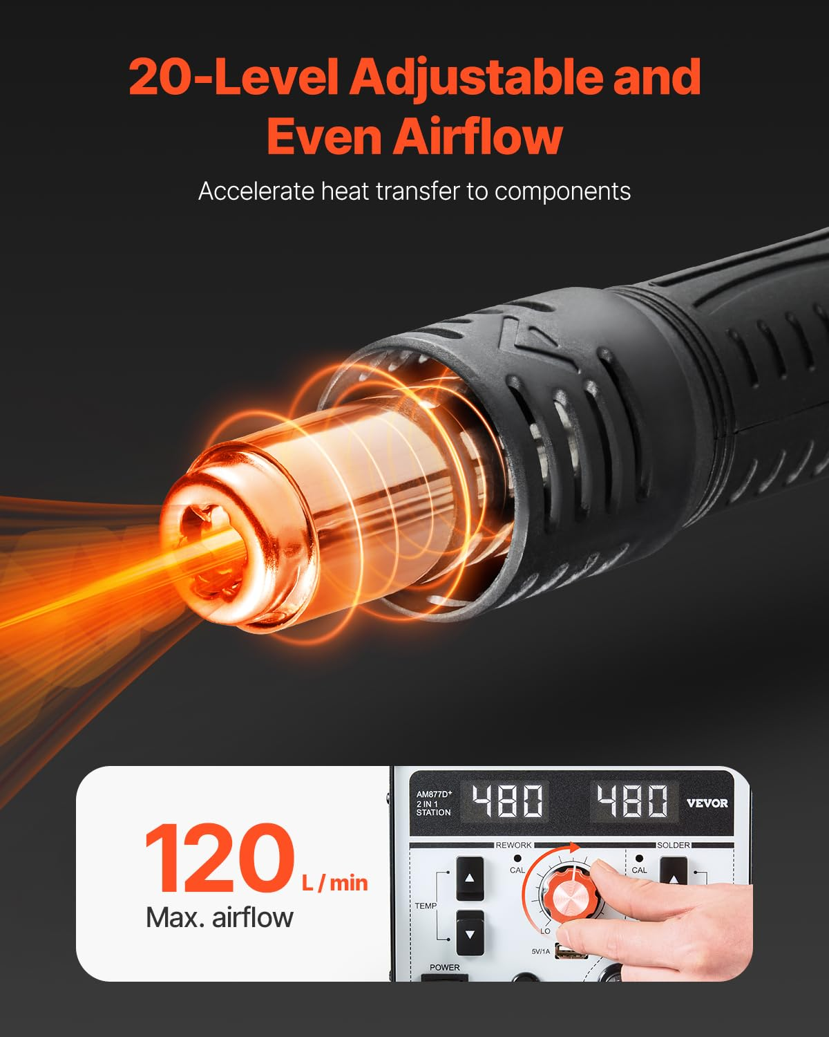 2 in 1 professionelle heißluft lötstation 820w digital rework station mit 5v usb ladeanschluss 2 in 1 professionelle heißluft lötstation 820w digital rework station mit 5v usb ladeanschluss