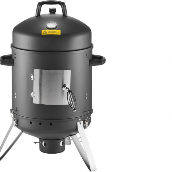 räuchertonne 40cm vertikaler bbq smoker kompakter holzkohlegrill & räucherofen für garten und camping