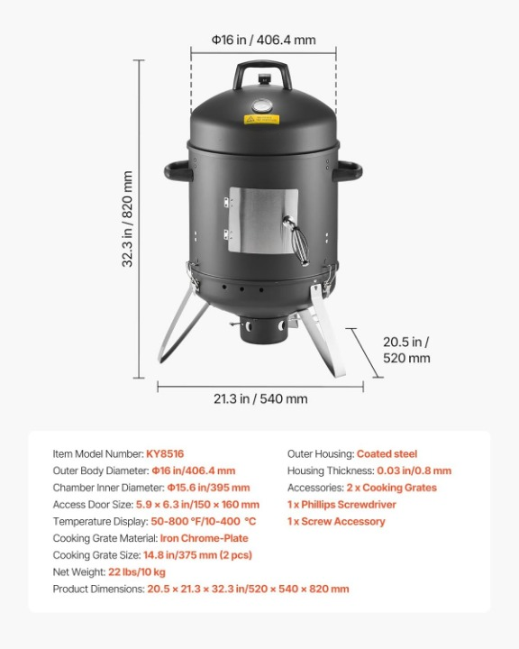 räuchertonne 40cm vertikaler bbq smoker kompakter holzkohlegrill & räucherofen für garten und camping räuchertonne 40cm vertikaler bbq smoker kompakter holzkohlegrill & räucherofen für garten und camping