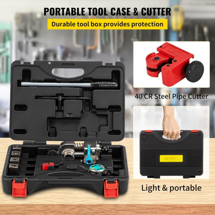 bremsleitungs bördelgerät set 45° einzel , doppel & blasenbördel | 4 matrizen | mit rohrschneider bremsleitungs bördelgerät set 45° einzel , doppel & blasenbördel | 4 matrizen | mit rohrschneider