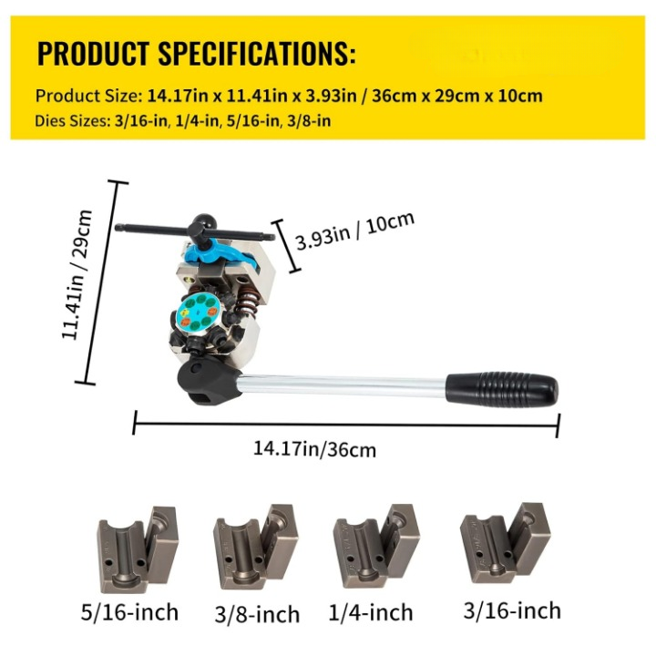 bremsleitungs bördelgerät set 45° einzel , doppel & blasenbördel | 4 matrizen | mit rohrschneider bremsleitungs bördelgerät set 45° einzel , doppel & blasenbördel | 4 matrizen | mit rohrschneider