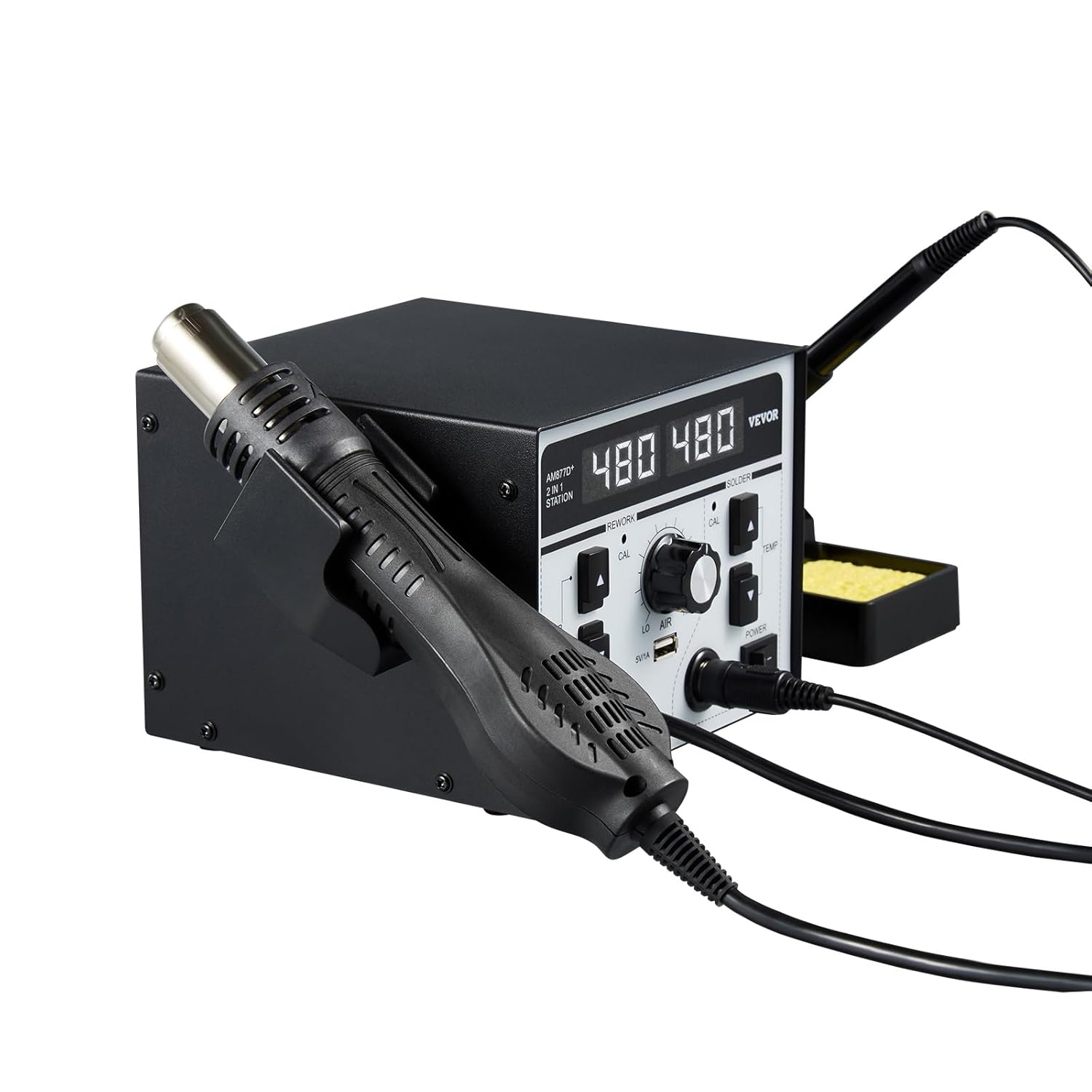 2 in 1 professionelle heißluft lötstation 820w digital rework station mit 5v usb ladeanschluss 2 in 1 professionelle heißluft lötstation 820w digital rework station mit 5v usb ladeanschluss