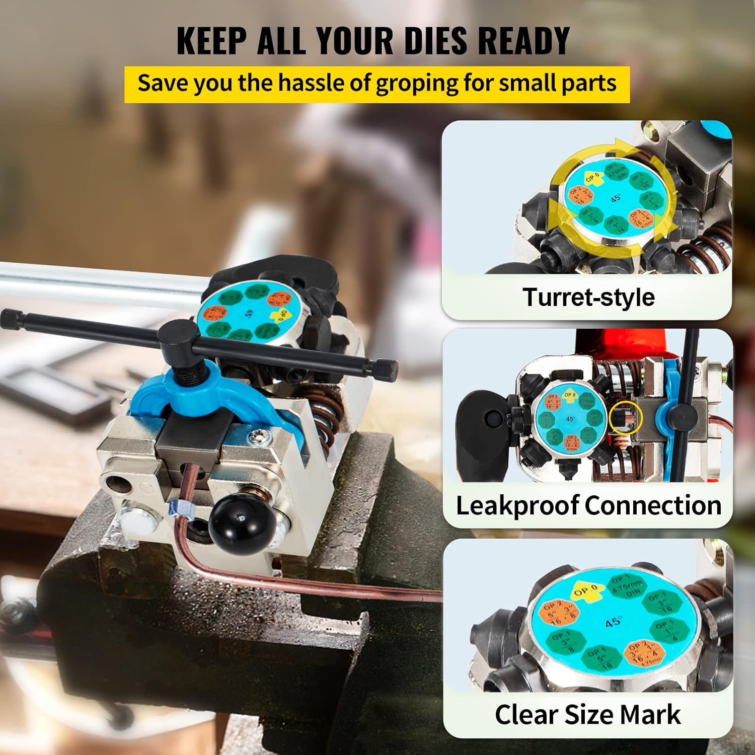 bremsleitungs bördelgerät set 45° einzel , doppel & blasenbördel | 4 matrizen | mit rohrschneider bremsleitungs bördelgerät set 45° einzel , doppel & blasenbördel | 4 matrizen | mit rohrschneider