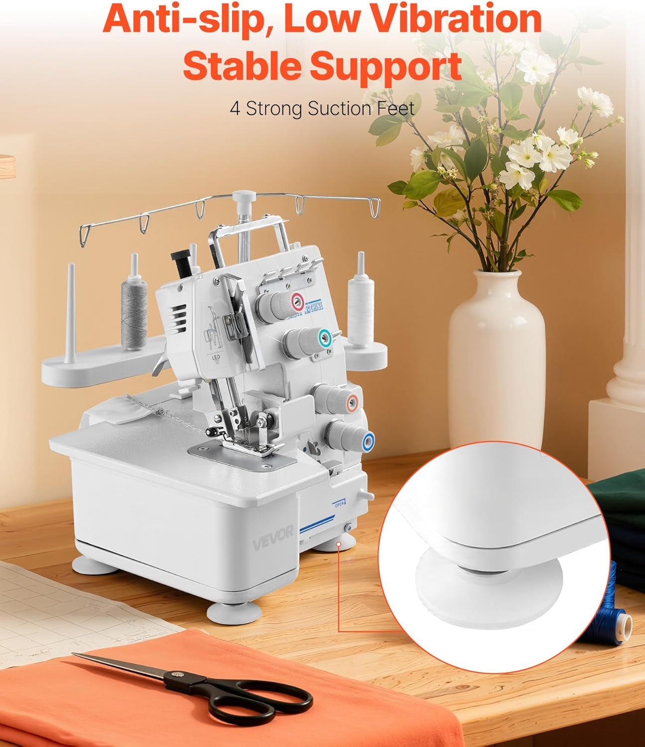 overlock nähmaschine 1250 stiche/min 3 4 faden led metallrahmen profi haushaltsgerät overlock nähmaschine 1250 stiche/min 3 4 faden led metallrahmen profi haushaltsgerät