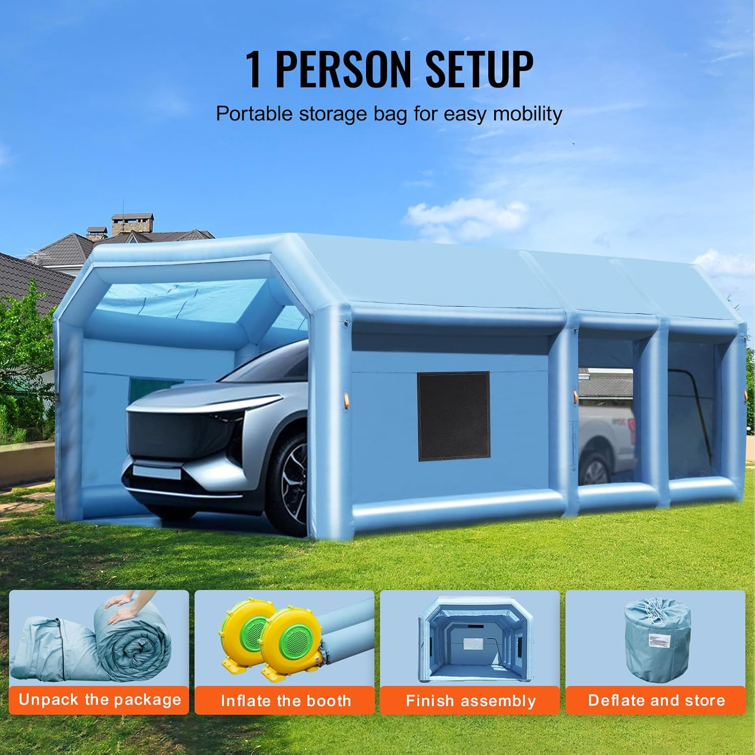 aufblasbare lackierkabine 10 x 6,4 x 4,5 m spray‑zelt mit gebläse & filtersystem für auto & lkw aufblasbare lackierkabine 10 x 6,4 x 4,5 m spray‑zelt mit gebläse & filtersystem für auto & lkw