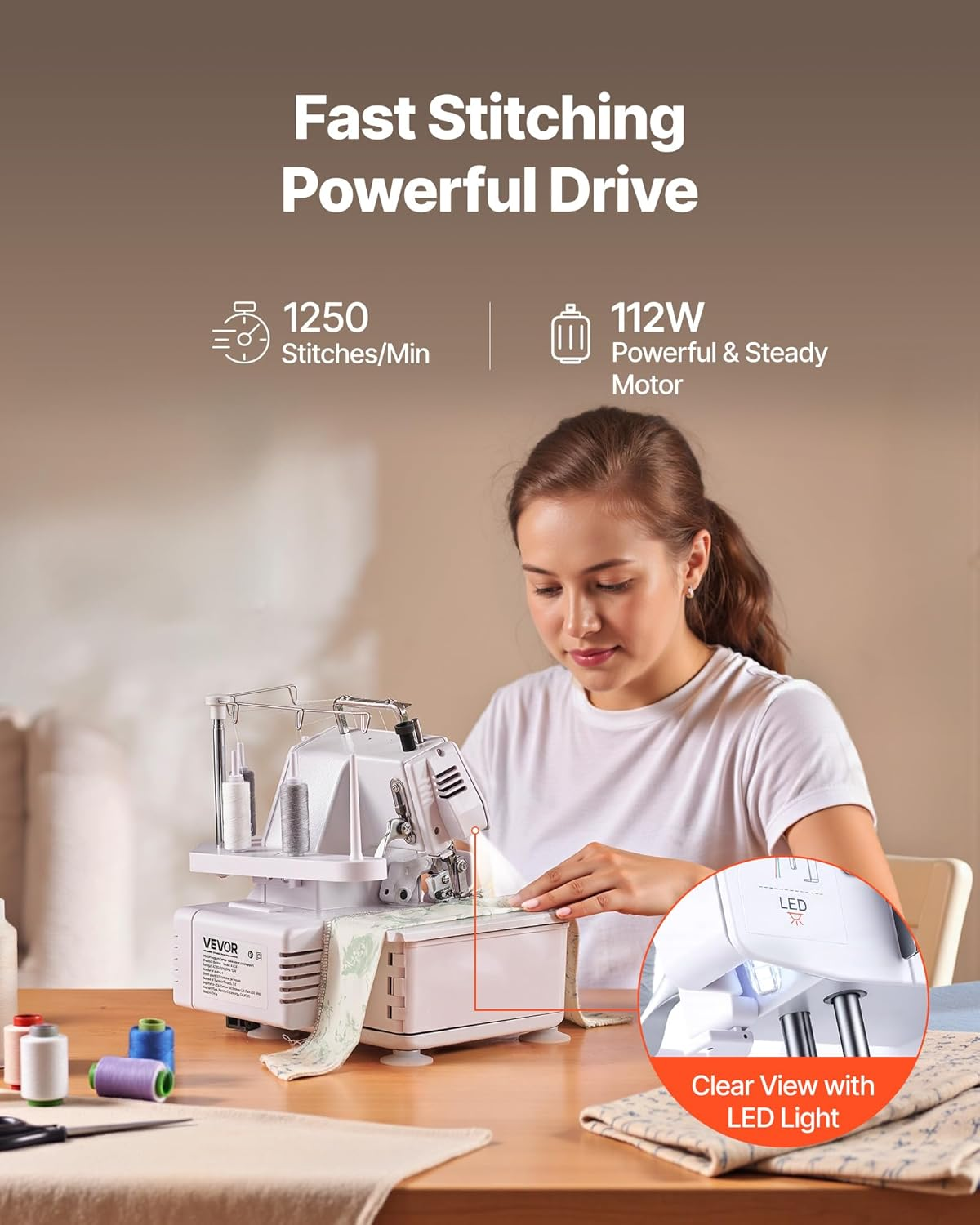 overlock nähmaschine 1250 stiche/min 3 4 faden led metallrahmen profi haushaltsgerät overlock nähmaschine 1250 stiche/min 3 4 faden led metallrahmen profi haushaltsgerät