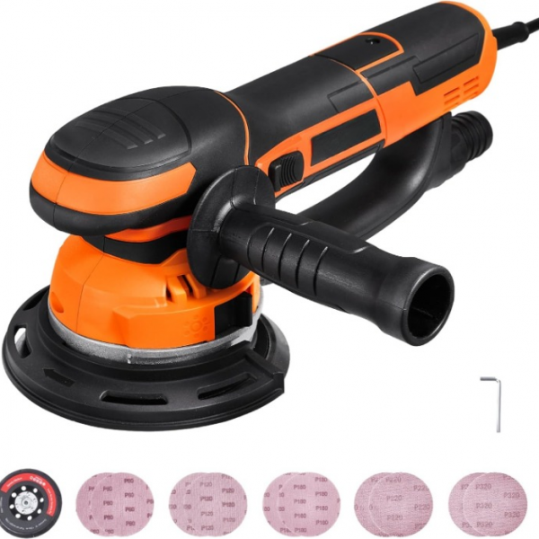 profi exzenterschleifer 850w da & ga doppelfunktion,6 geschwindigkeiten inkl. 10 schleifpapier