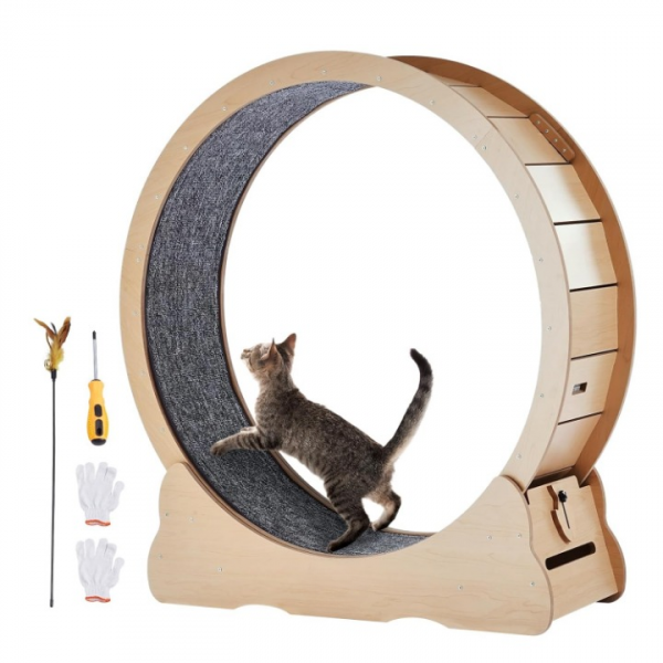 katzenlaufrad 1100mm katzenlaufband laufband katzen teaser holzfarbe