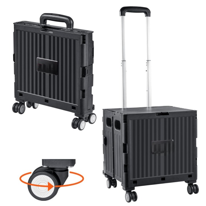 einkaufswagen klappbar 49,8 kg traglast trolley mit pp korb & gummirädern einkaufswagen klappbar 49,8 kg traglast trolley mit pp korb & gummirädern