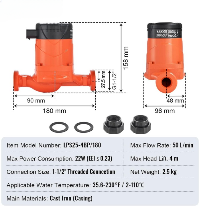 heizungspumpe umwälzpumpe 50 l/min 4 m 220 v gusseisen heizung boiler de heizungspumpe umwälzpumpe 50 l/min 4 m 220 v gusseisen heizung boiler de