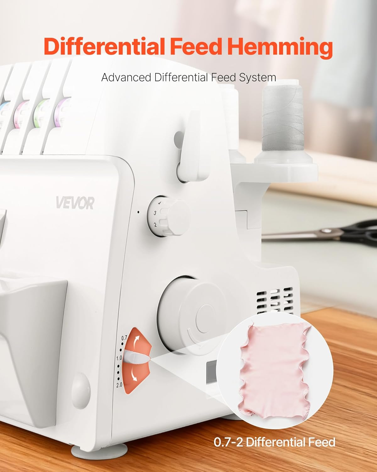 overlock nähmaschine 1250 stiche/min 2 3 4 faden freiarm led weiß profi overlock nähmaschine 1250 stiche/min 2 3 4 faden freiarm led weiß profi