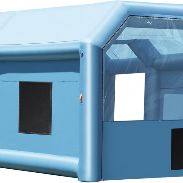 aufblasbare lackierkabine 10 x 6,4 x 4,5 m spray‑zelt mit gebläse & filtersystem für auto & lkw