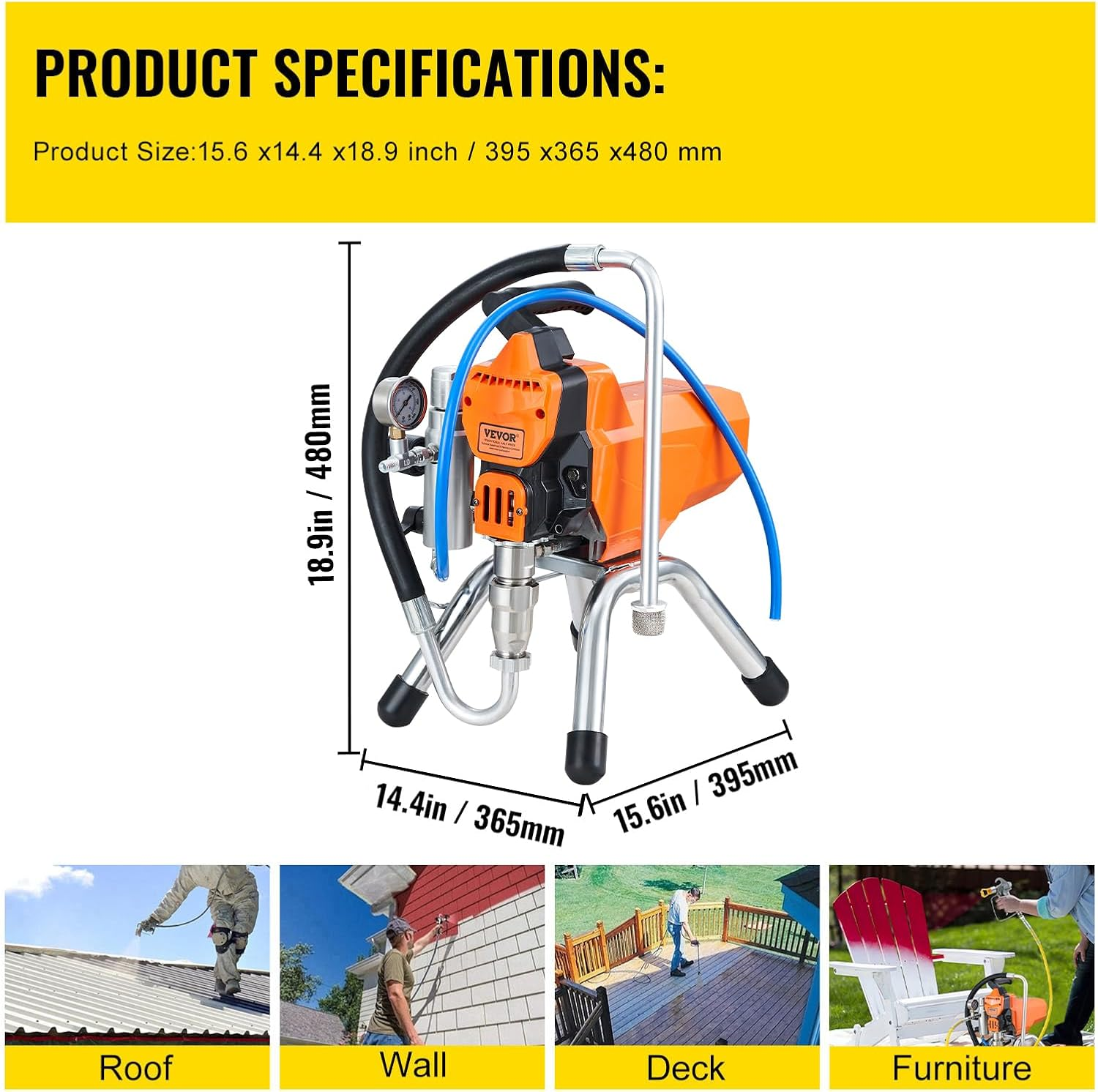 profi airless farbsprühsystem 2200 w 207 bar inkl. verlängerung & druckregler profi airless farbsprühsystem 2200 w 207 bar inkl. verlängerung & druckregler