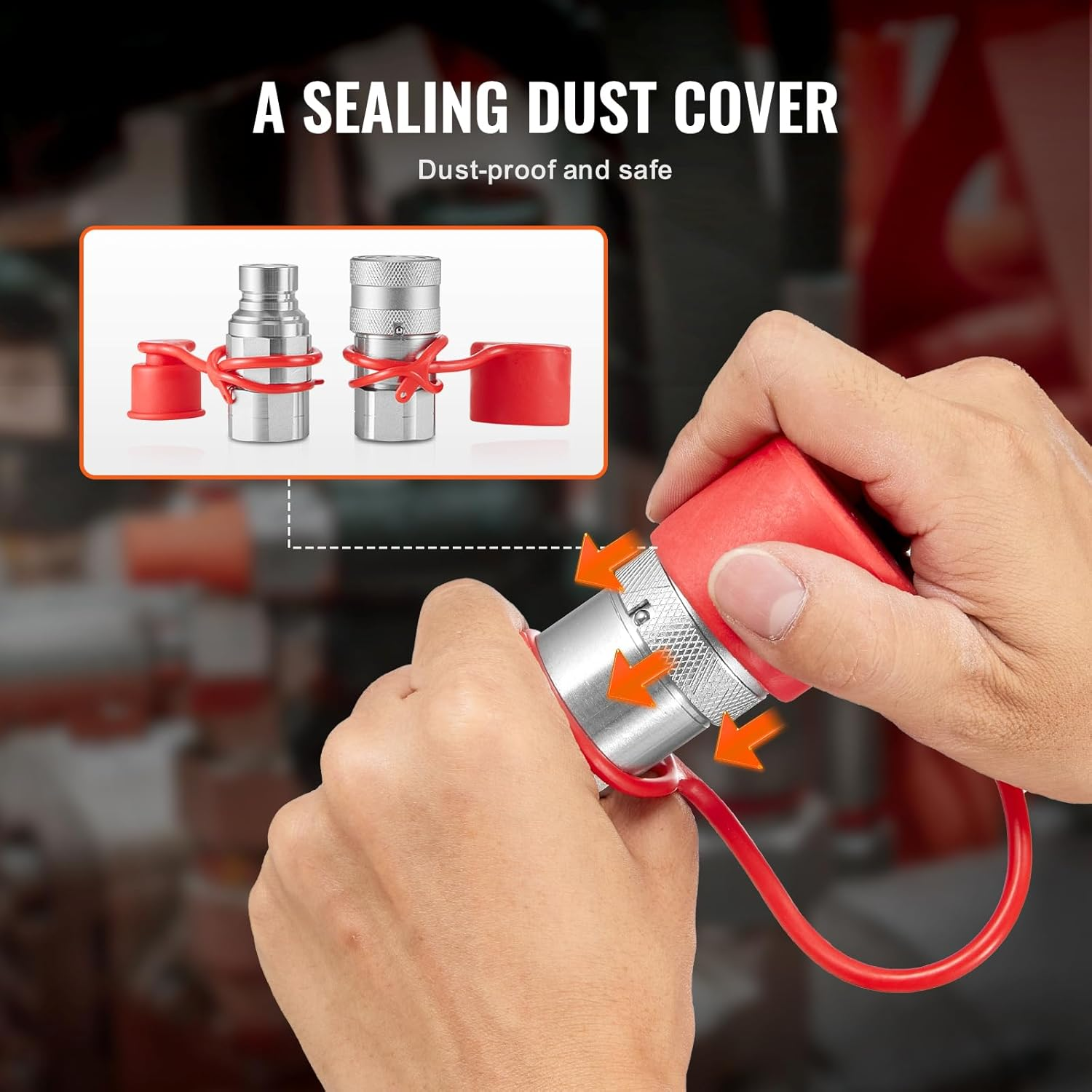 1/2" npt hydraulik flachkupplungen kompaktlader schnellkupplung 4 staubkappen 1/2" npt hydraulik flachkupplungen kompaktlader schnellkupplung 4 staubkappen