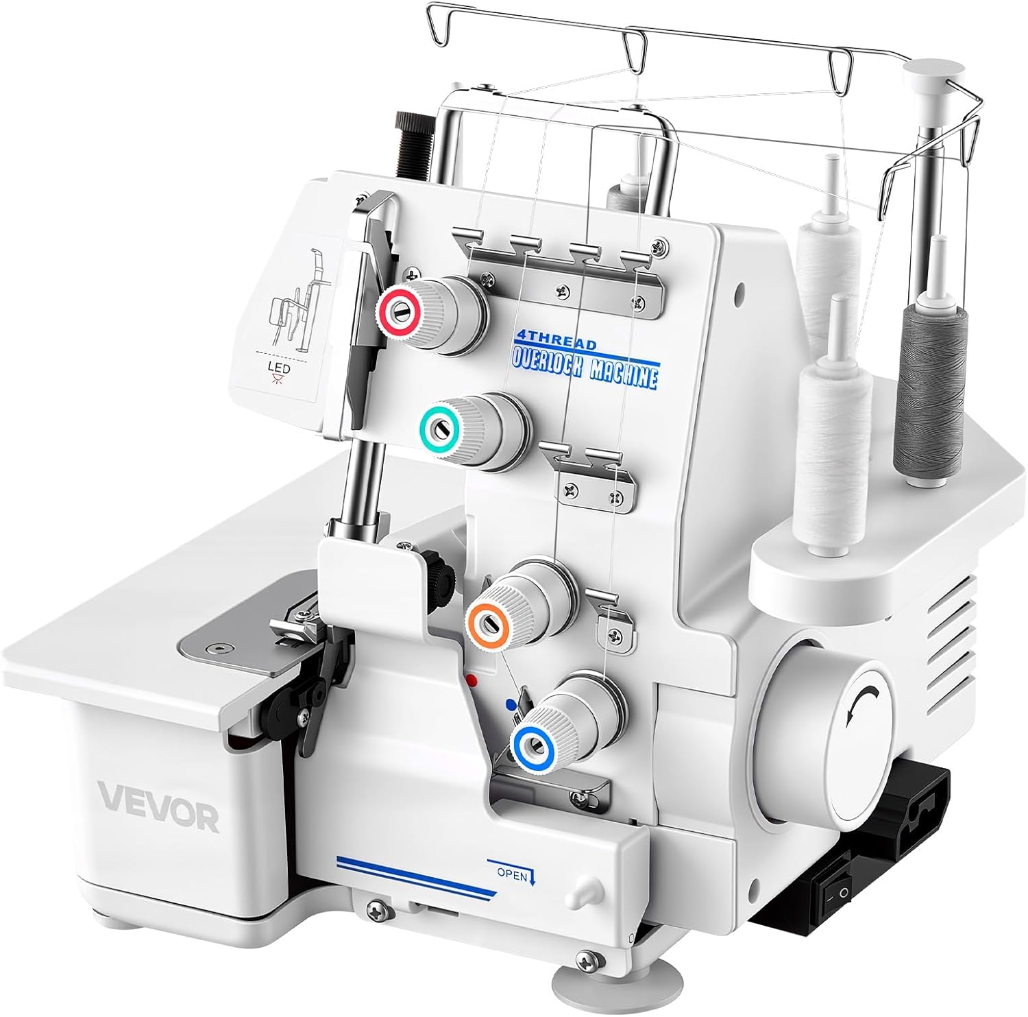 overlock nähmaschine 1250 stiche/min 3 4 faden led metallrahmen profi haushaltsgerät overlock nähmaschine 1250 stiche/min 3 4 faden led metallrahmen profi haushaltsgerät