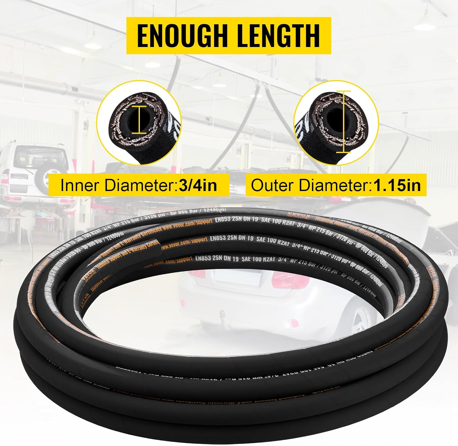 hydraulikschlauch 15m Ø19mm 215bar hochdruck gewickelt industrie schlauch hydraulikschlauch 15m Ø19mm 215bar hochdruck gewickelt industrie schlauch