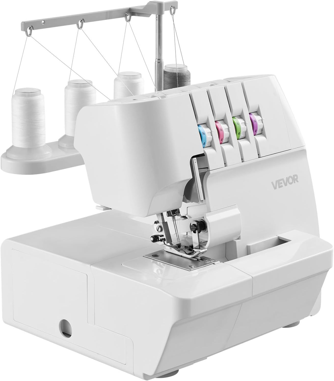 overlock nähmaschine 1250 stiche/min 2 3 4 faden freiarm led weiß profi overlock nähmaschine 1250 stiche/min 2 3 4 faden freiarm led weiß profi