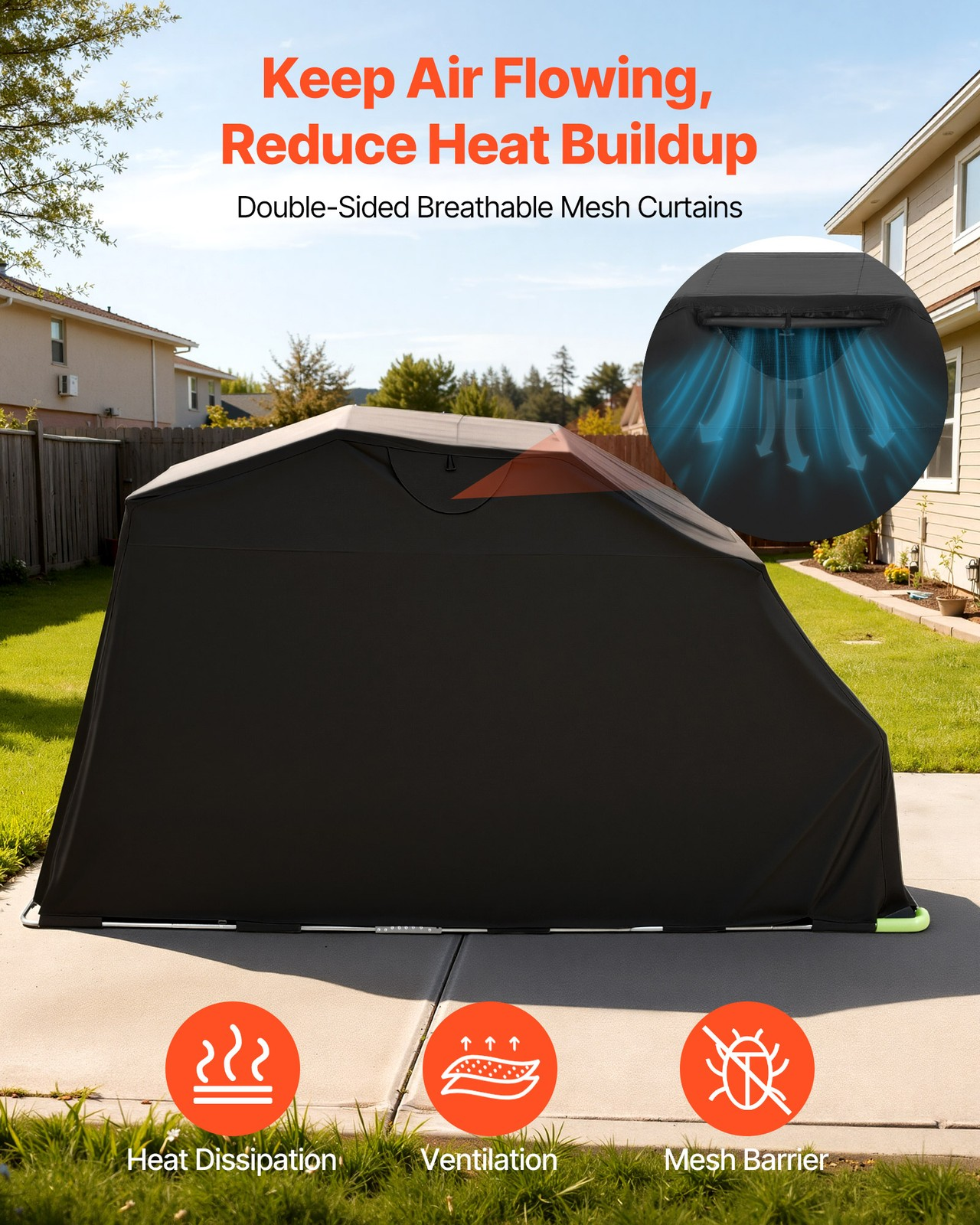 motorrad zeltgarage 346x137x190 cm allwetter garage mit schloss & lüftung motorrad zeltgarage 346x137x190 cm allwetter garage mit schloss & lüftung