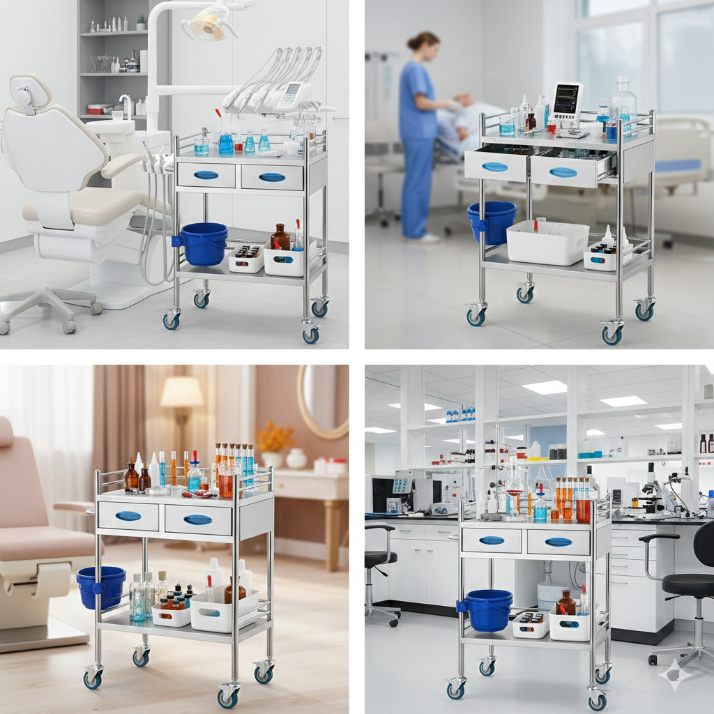 edelstahl laborwagen servierwagen transportwagen mit 2 schubladen medical dental edelstahl laborwagen servierwagen transportwagen mit 2 schubladen medical dental