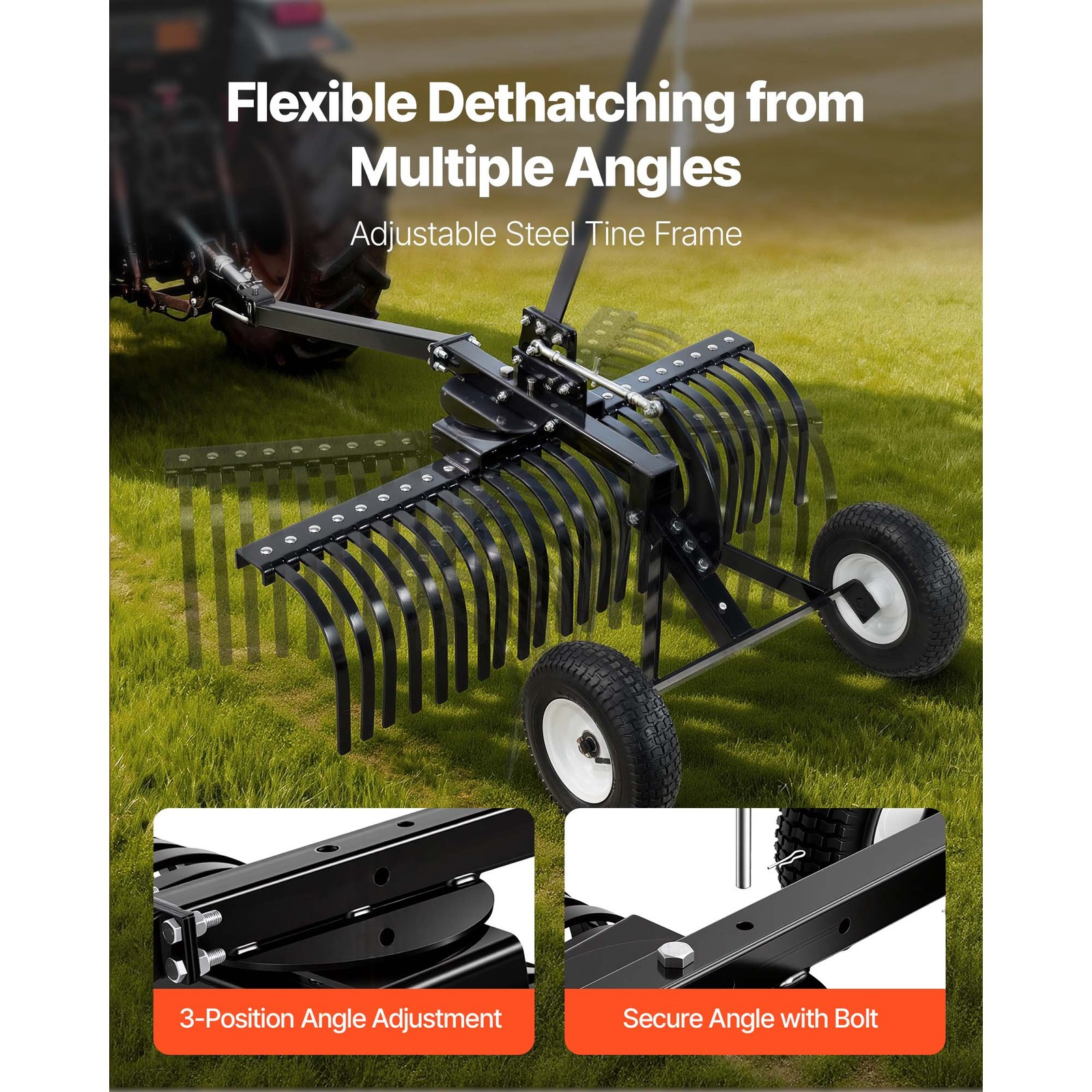 vertikutierer rasenrechen 1219mm 24 zinken höhen winkelverstellung, atv traktor vertikutierer rasenrechen 1219mm 24 zinken höhen winkelverstellung, atv traktor