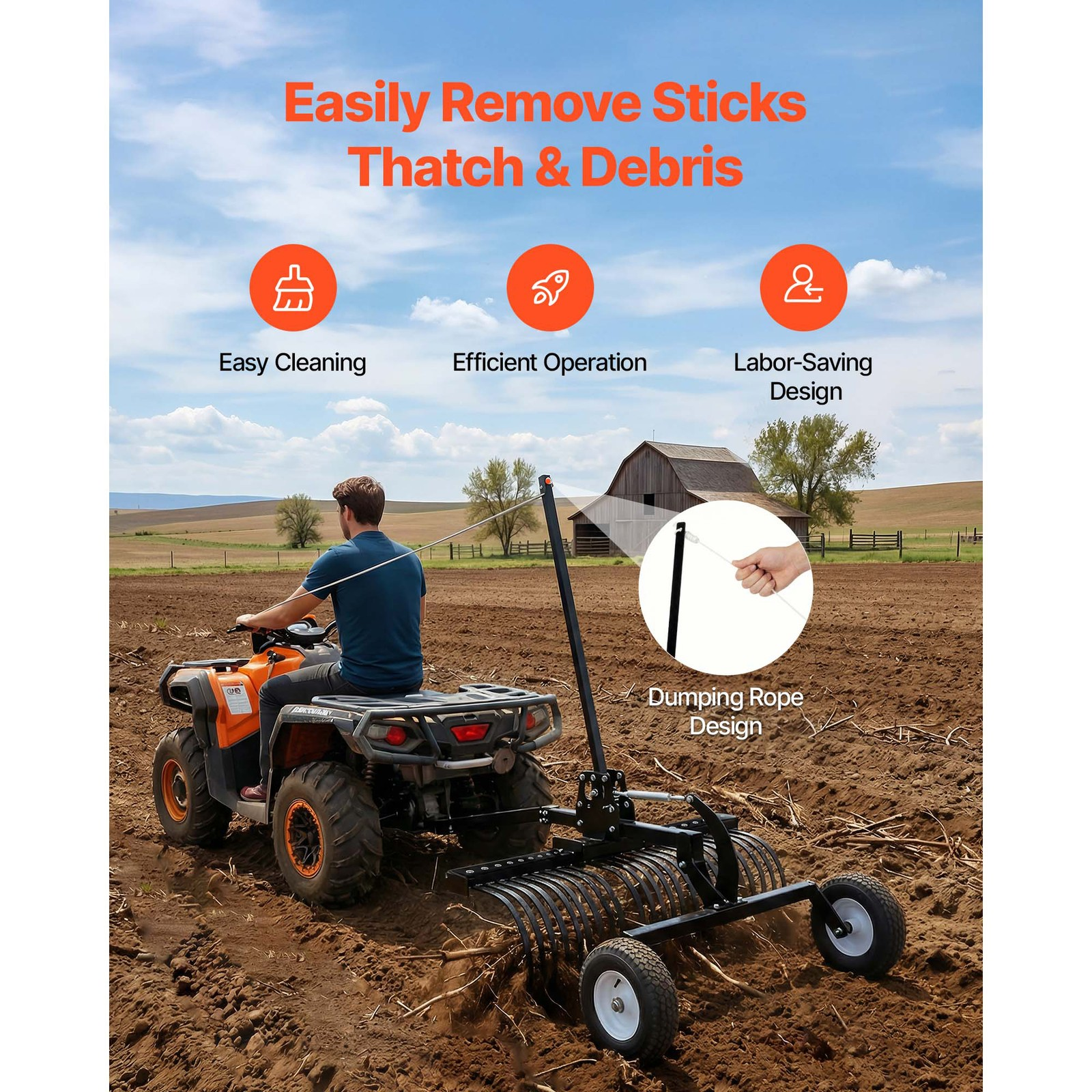 vertikutierer rasenrechen 1219mm 24 zinken höhen winkelverstellung, atv traktor vertikutierer rasenrechen 1219mm 24 zinken höhen winkelverstellung, atv traktor