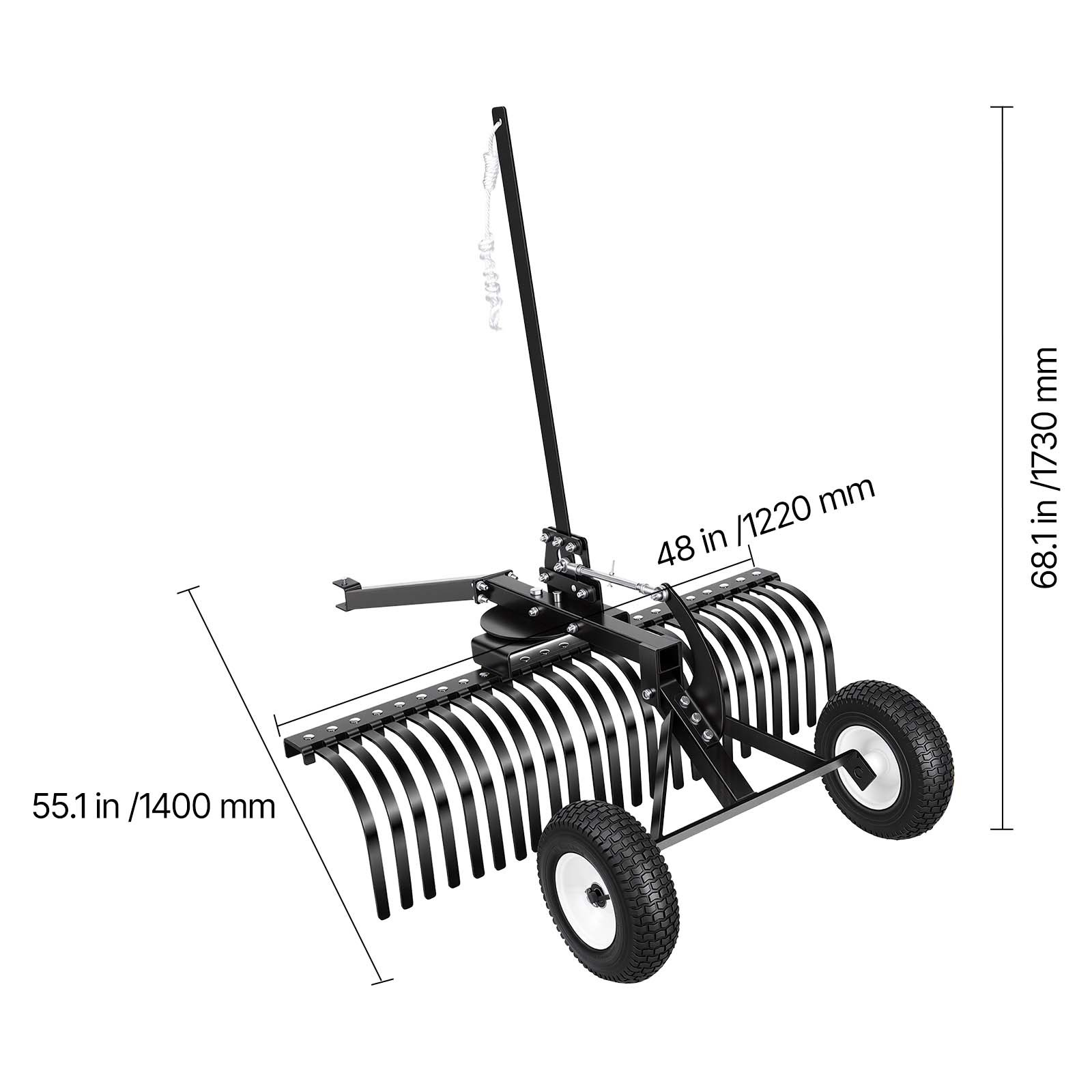 vertikutierer rasenrechen 1219mm 24 zinken höhen winkelverstellung, atv traktor vertikutierer rasenrechen 1219mm 24 zinken höhen winkelverstellung, atv traktor