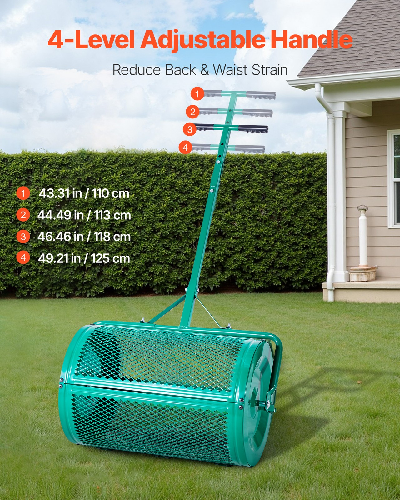 gartenstreuer 67 cm breiter kompost & saatgutstreuer höhenverstellbar gartenstreuer 67 cm breiter kompost & saatgutstreuer höhenverstellbar