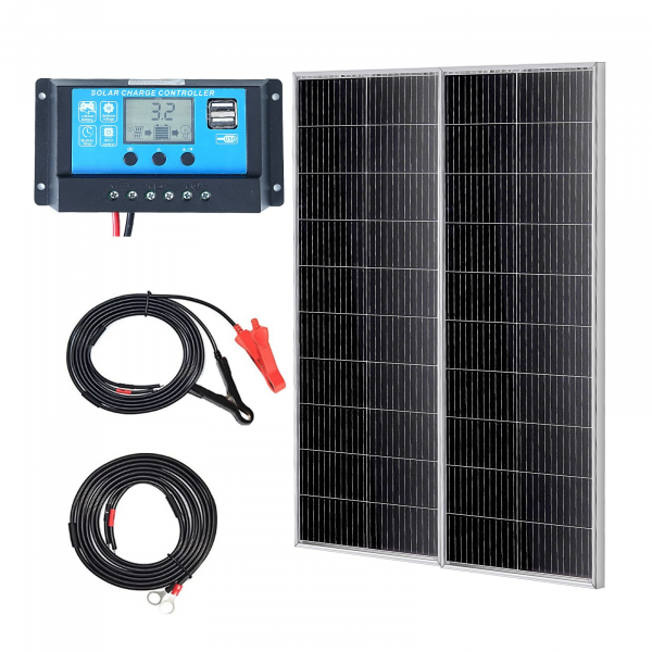 200 w solarpanel 2er set 12 v + 16 a laderegler wohnmobil boot camper