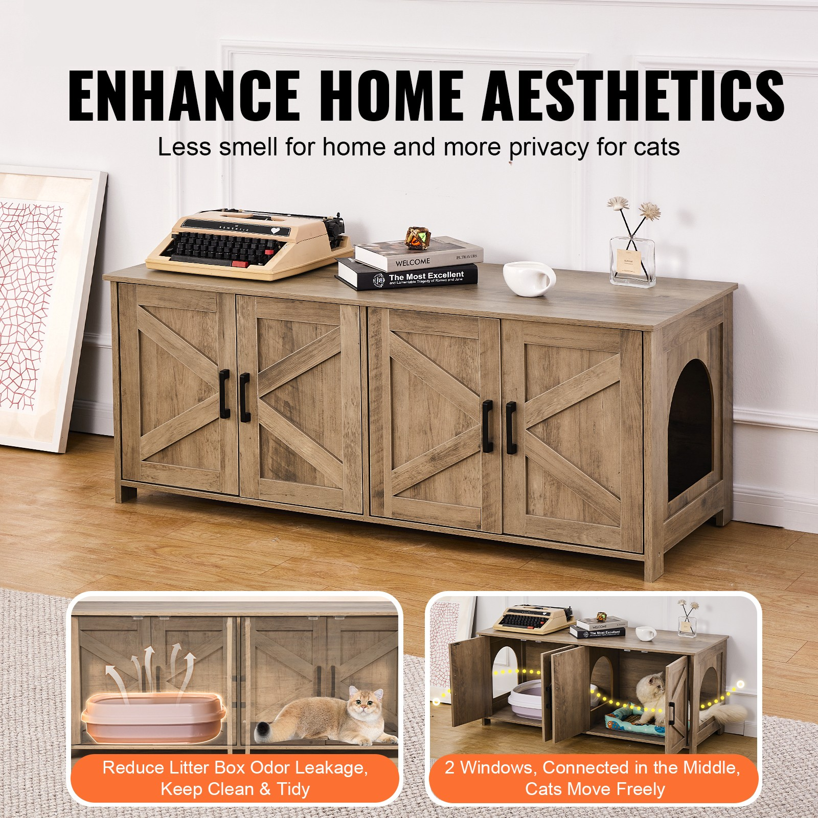 katzenklo schrank holz 119×46×50 cm versteckte katzentoilette katzenklo schrank holz 119×46×50 cm versteckte katzentoilette