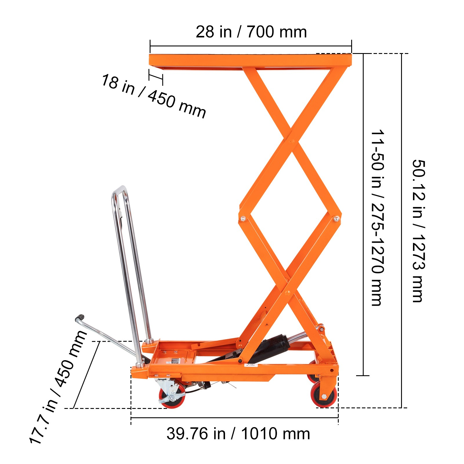 hydraulischer scherenhubtisch 150kg doppelscheren hubtischwagen 127–1270mm hydraulischer scherenhubtisch 150kg doppelscheren hubtischwagen 127–1270mm