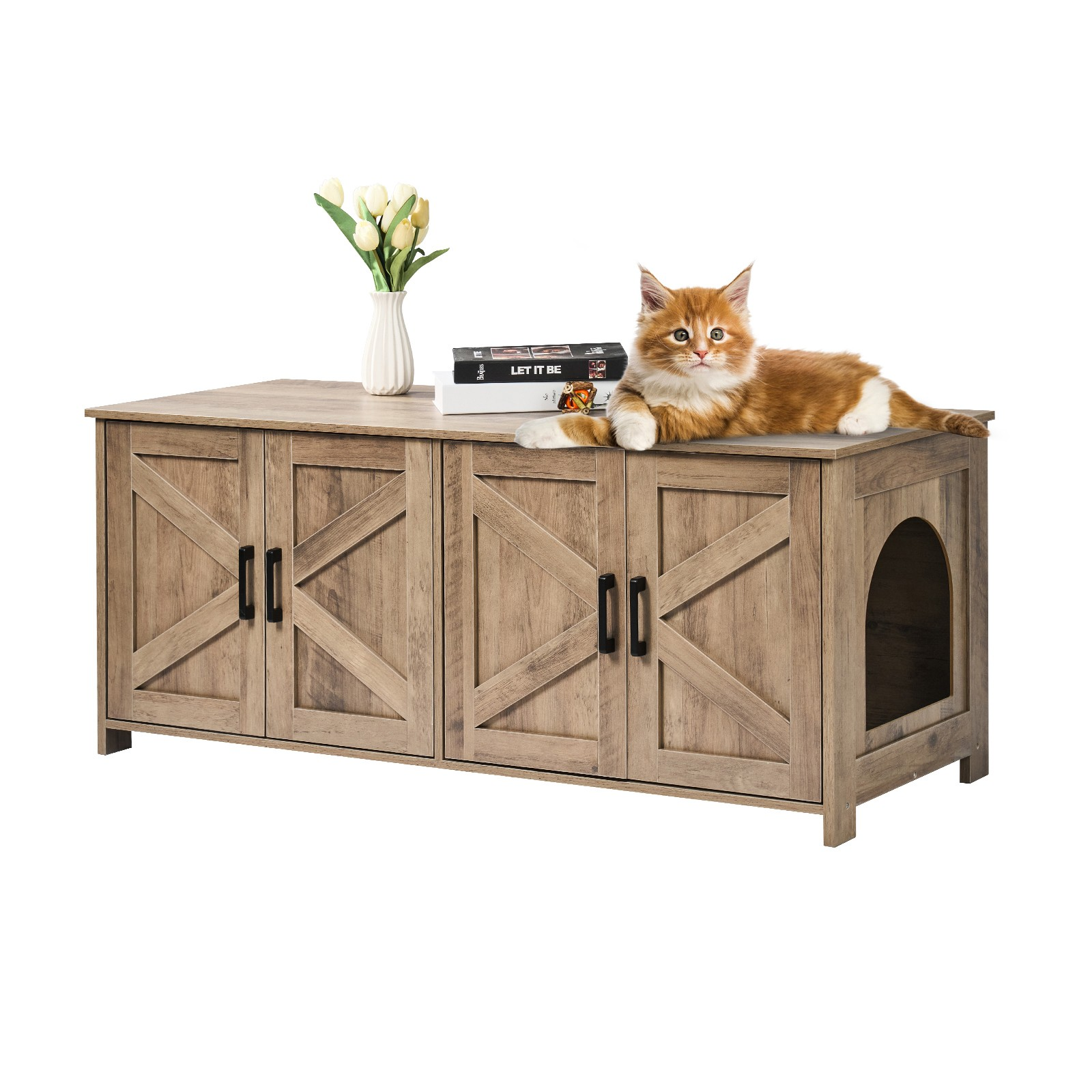 katzenklo schrank holz 119×46×50 cm versteckte katzentoilette katzenklo schrank holz 119×46×50 cm versteckte katzentoilette