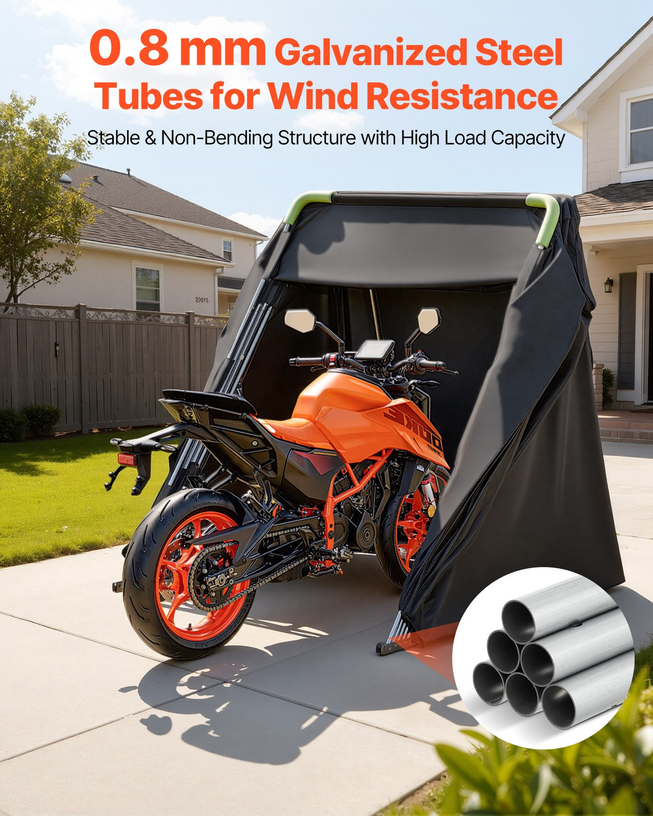 motorrad zeltgarage 346x137x190 cm allwetter garage mit schloss & lüftung motorrad zeltgarage 346x137x190 cm allwetter garage mit schloss & lüftung