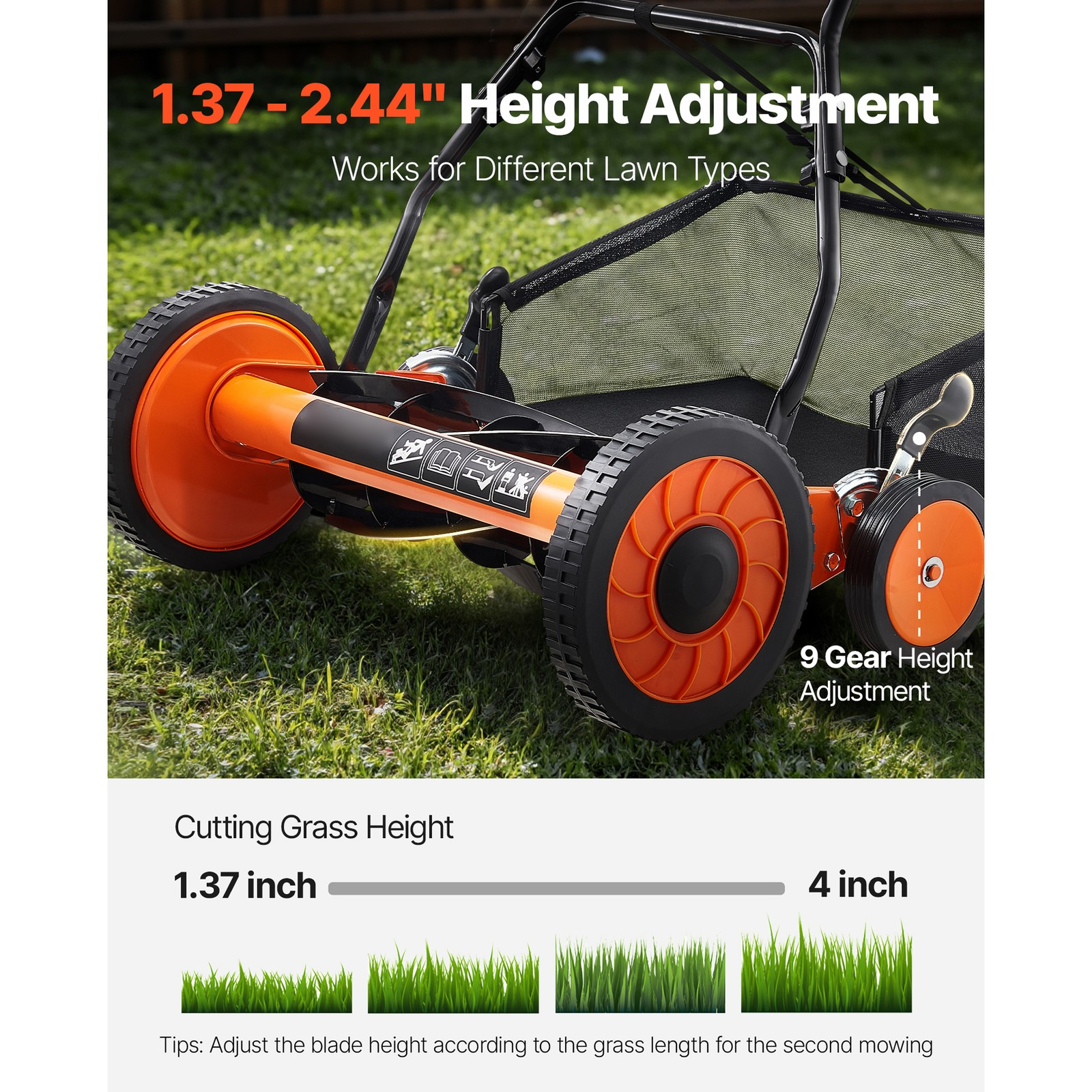 spindelmäher rasenmäher handmäher 450mm schnittbreite 5 klingen 35 62 mm spindelmäher rasenmäher handmäher 450mm schnittbreite 5 klingen 35 62 mm