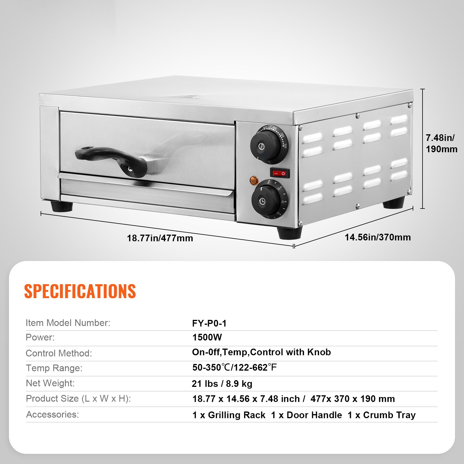 uimoso kommerzieller pizzaofen backofen 305mm edelstahl elektrisch 2 drehknöpfe uimoso kommerzieller pizzaofen backofen 305mm edelstahl elektrisch 2 drehknöpfe