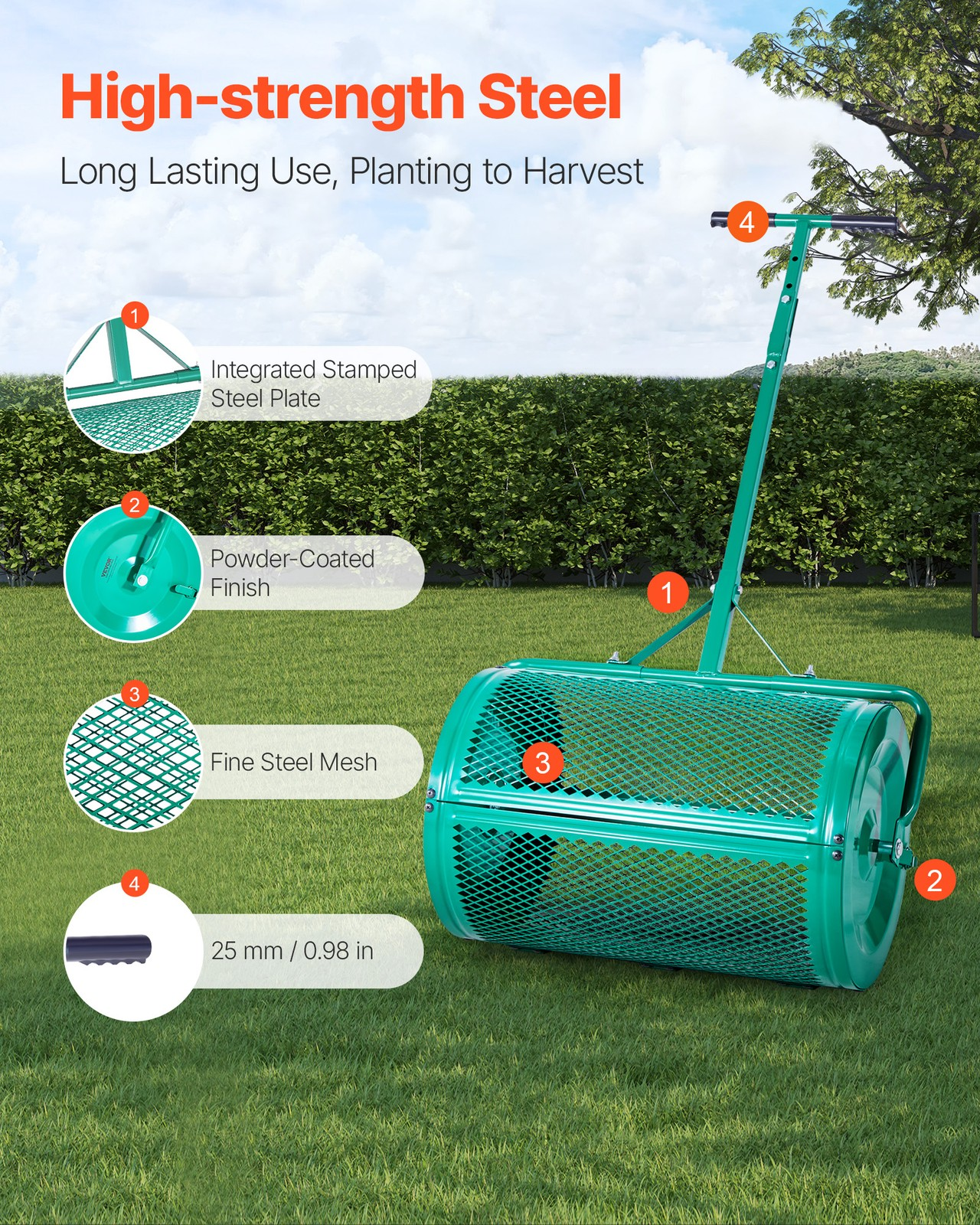 gartenstreuer 67 cm breiter kompost & saatgutstreuer höhenverstellbar gartenstreuer 67 cm breiter kompost & saatgutstreuer höhenverstellbar